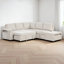 Canapé-lit modulaire en L rembourré avec ports USB, repose-pieds et rangement-1392989116