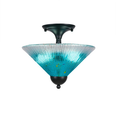 Semi-Flush 2 Bulbs With 12" Glass
