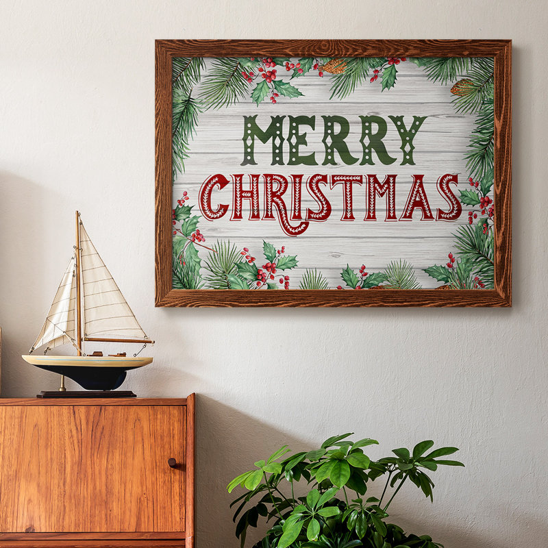 Verdure de Noël encadrée sur toile, Érable, H 14 po x l 20 po x P 1,5 po