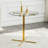 Round Glass Top Metal Base Dining Table-1320703665