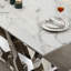 Table de salle à manger pour 6 personnes, table de salle à manger rectangulaire 70 po avec base en acier inoxydable à finition miroir-740946027-740946028