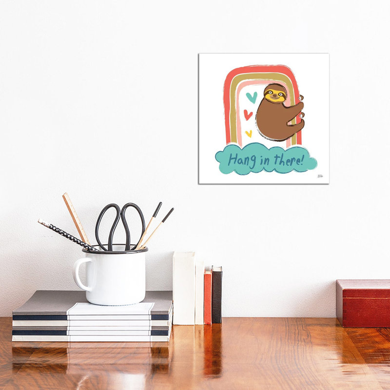 Colourful Sloth I V2 by Melissa Averinos - Wrapped Canvas Print, 30.48 cm H x 30.48 cm W