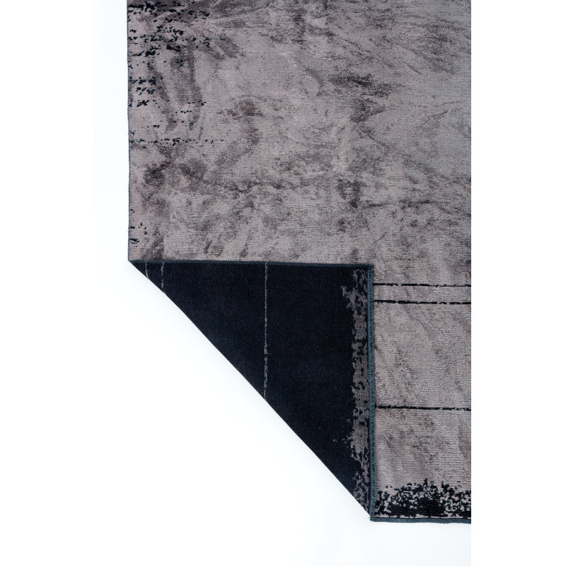 Rapture Black Gray Luxury Area Rug, Rectangle 7'10" x 9'10"