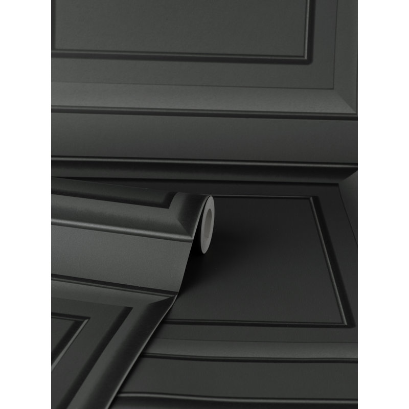 Distinctive Square Feature Wallpaper, Dark Grey