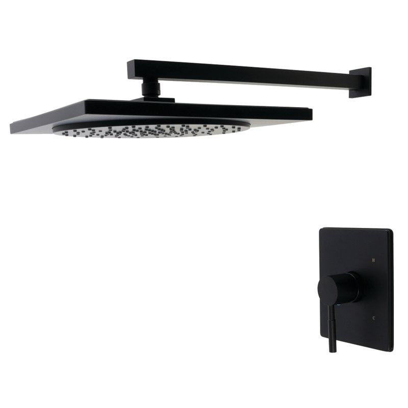 Robinet de douche Kingston à pression équilibrée à poignée simple Kingston Brass, Noir mat