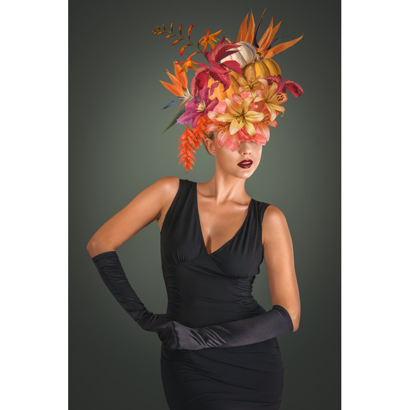 Woman With Flowers - Wrapped Canvas Print, 46cm H x 30cm W x 3.8cm D