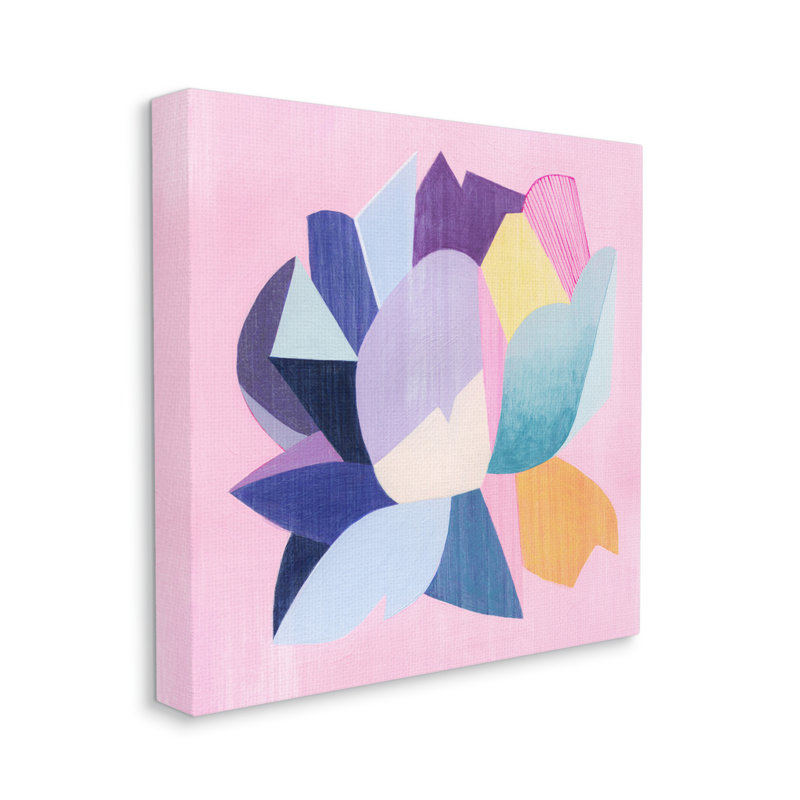 Art abstrait sur toile abstraite, "Blooming Flower" par Grace Popp, H 24 po x l 24 po x P 1,5 po