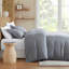 Literie 3 pièces en microfibre tissée à rayures, beige/naturel, 1 place et demie-135104832-135104836