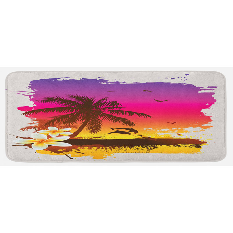 Tapis de cuisine multicolore tropical