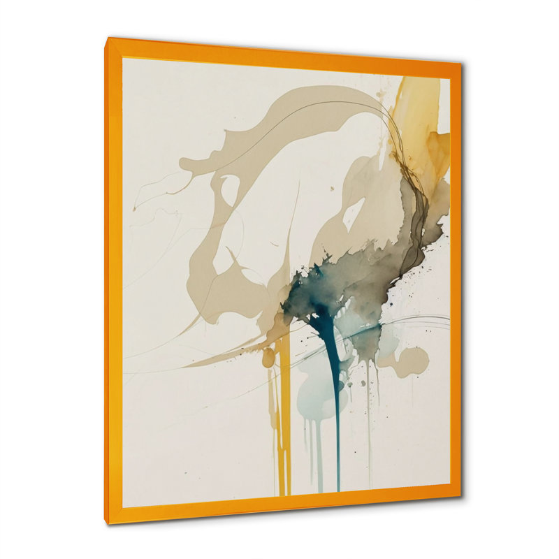 «Mustard Yellow Secrets VI», reproduction sur toile, H 20 po x l 12 po x P 1 po, Impression dorée sur toile encadrée