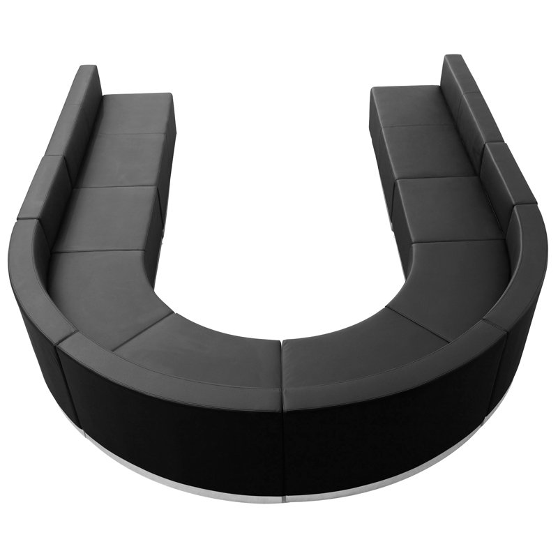 Black Faux Leather Eight Piece Reception Furniture Set