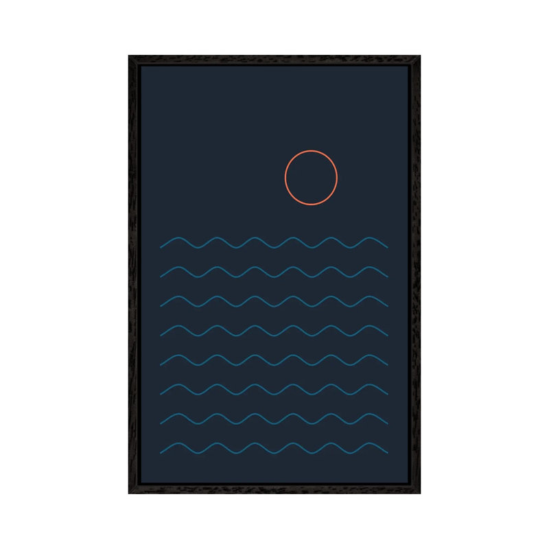 La Mer Nuit - Print on Canvas, 66.04 cm H x 45.72 cm W, Black Framed