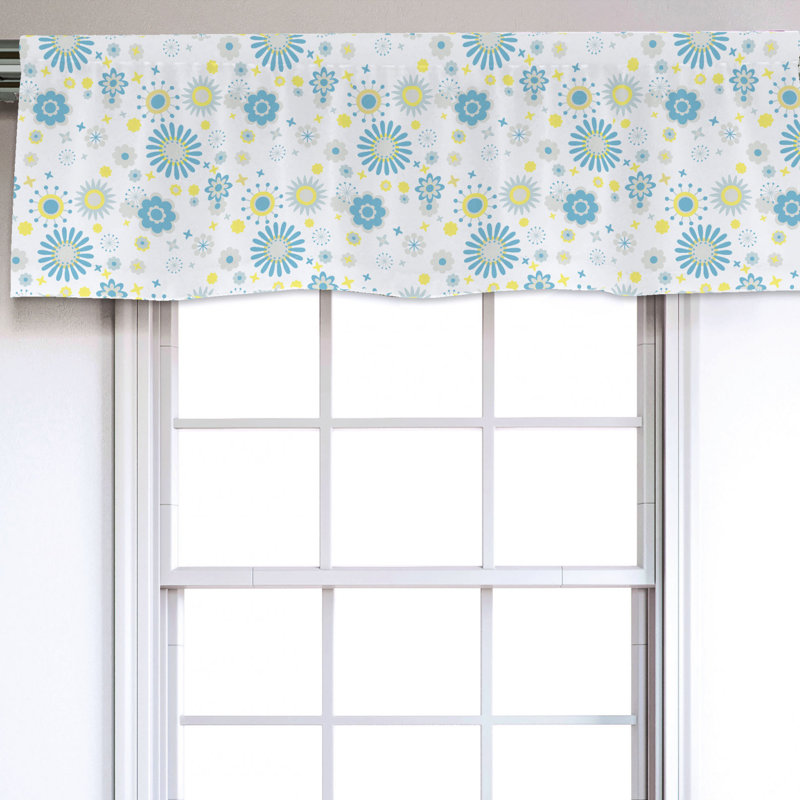 Sateen Floral Ruffled Window Valance