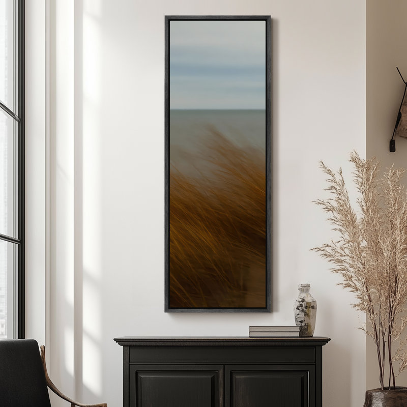 «Beach Landscape», impression sur toile encadrée océan, H 60 po x l 20 po, Noir