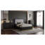 Ensemble de chambre à coucher 3 pièces noir safran pour lit queen avec tête de lit DEL, commode et chiffonnier