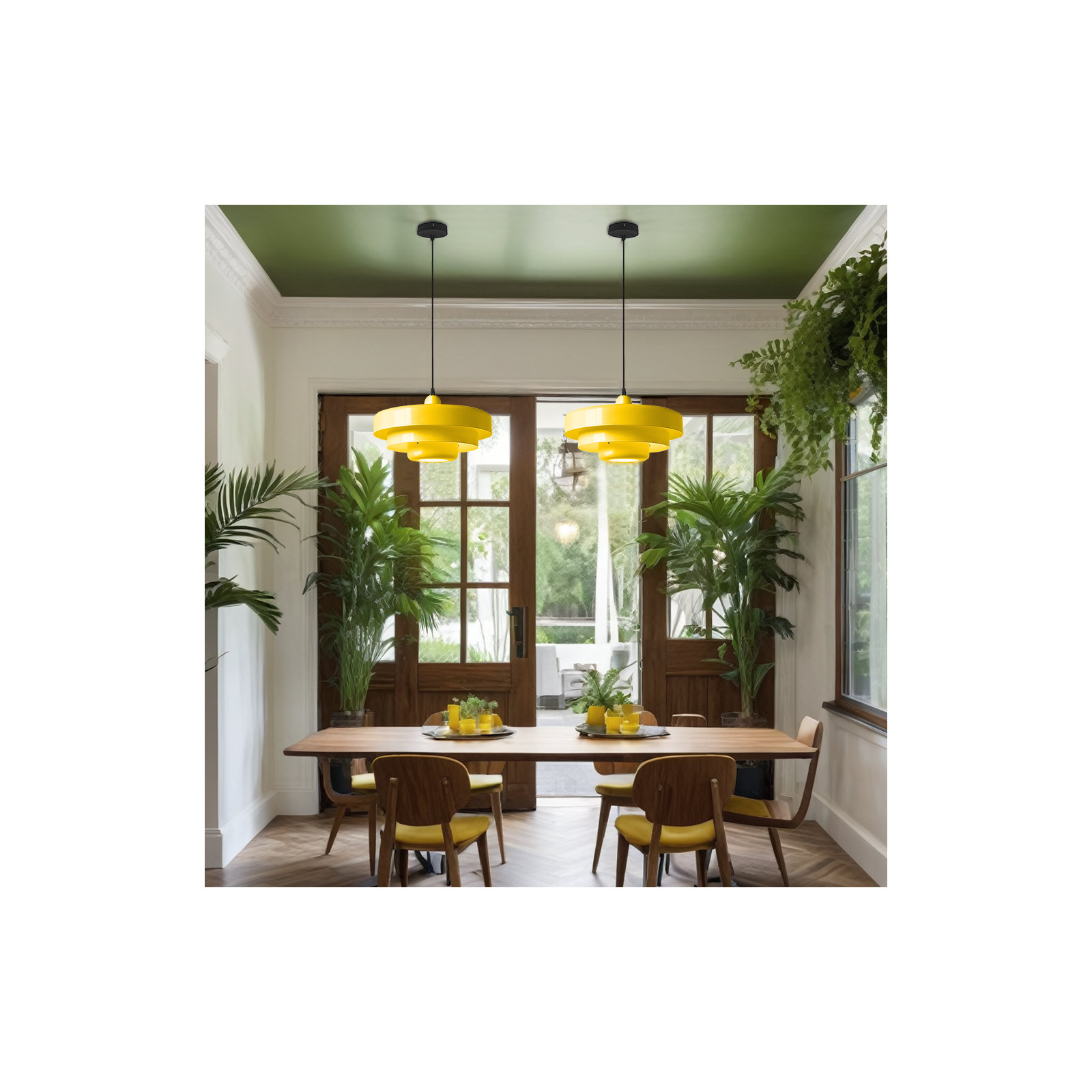 Epone 0 Light Iron Pendant, Yellow