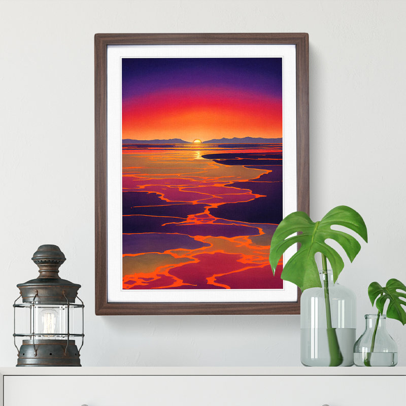 Unique Sunset - Framed Print, 34cm H x 25cm W x 2cm D, Walnut Framed