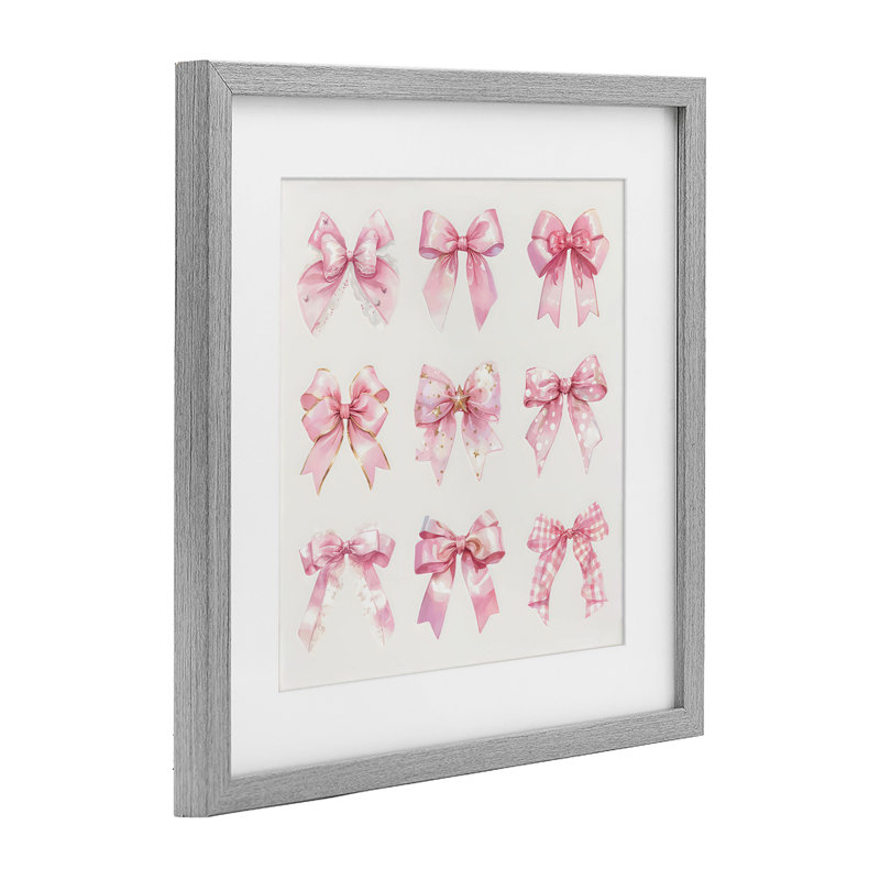 Ribbon Bow Styles Grouping, impression encadrée sous verre, design by Creative Studio, Cadre de ferme gris, H 13 po x l 13 po