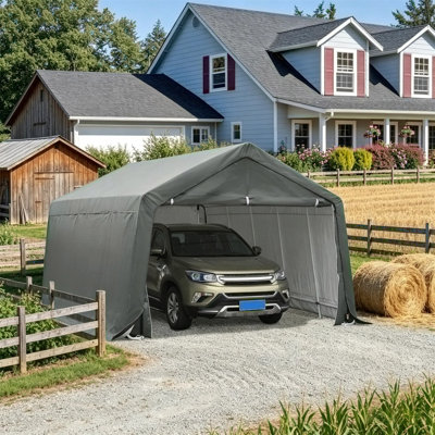 Tente de rangement robuste avec couvercle en PE anti-UV et portes à double fermeture à glissière