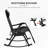 2 Pieces Outdoor Rocking Chairs, Foldable Reclining Zero Gravity Lounge Rocker With Pillow, Cup & Phone Holder, Combo Design With Folding Legs, Black-1306060309