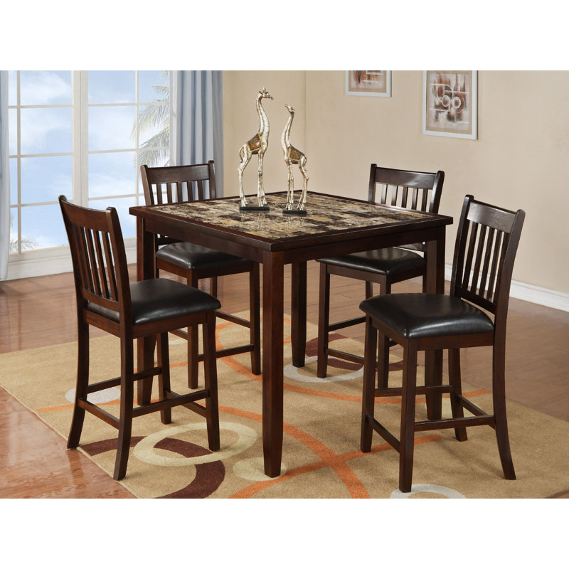 Engles Marble Top Four Leg Dining Set
