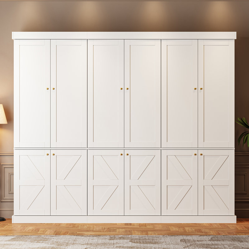 Armoire de cuisine de 71 po de hauteur, armoire de rangement haute avec 6 portes et tablettes réglables, armoire de rangement Farmhouse