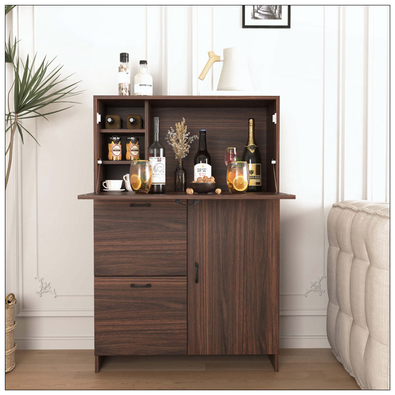 Armoire de bureau avec tiroir de rangement et tablettes, bureau pliable, idéal pour la maison, le bureau, le rangement de cuisine, le dortoir, les petits espaces