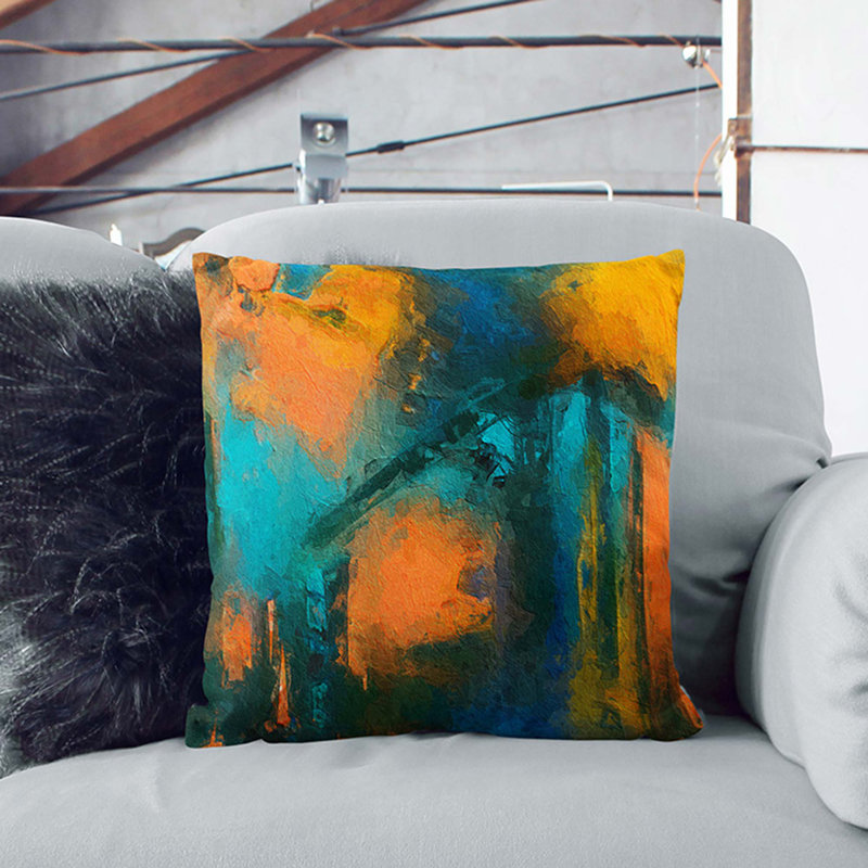 Abstract Square Cushion, White, 40 x 40 cm