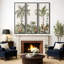 «Soft Neutral Tropical Palms and Botanical Greenery», reproduction d'art sur toile encadrée 3 pièces.-603496775-603496773