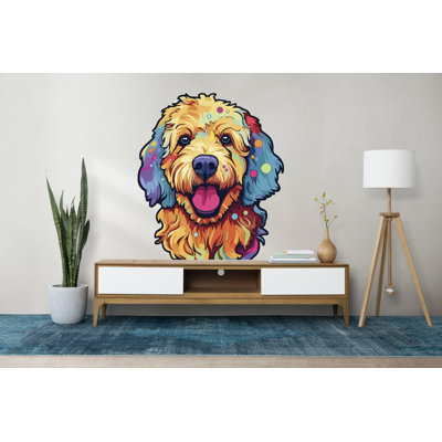 Adhésif décoratif caniche chien, art mural