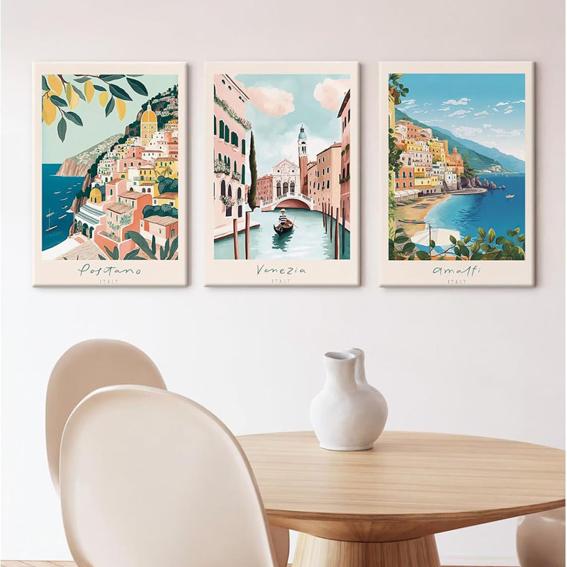 3 Piece Wrapped Canvas Print, 60 cm H x 40 cm W
