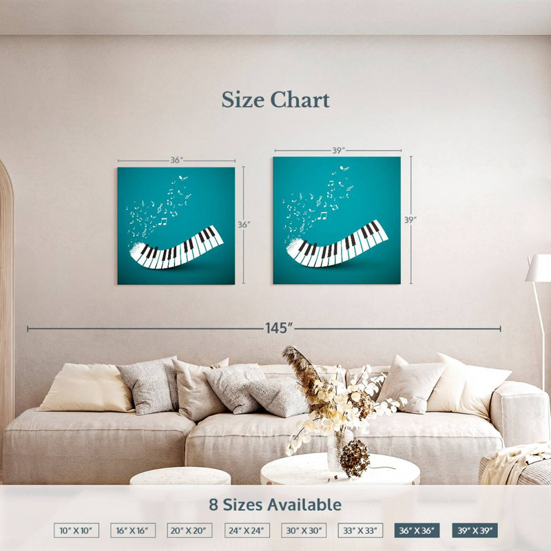 Abarca Piano Keyboard Notes, 39" H x 39" W