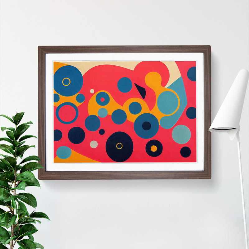 XH1022-8718X Surprising Modern Abstract Art - Single Picture Frame Print, 34cm H x 46cm W x 2cm D, Walnut