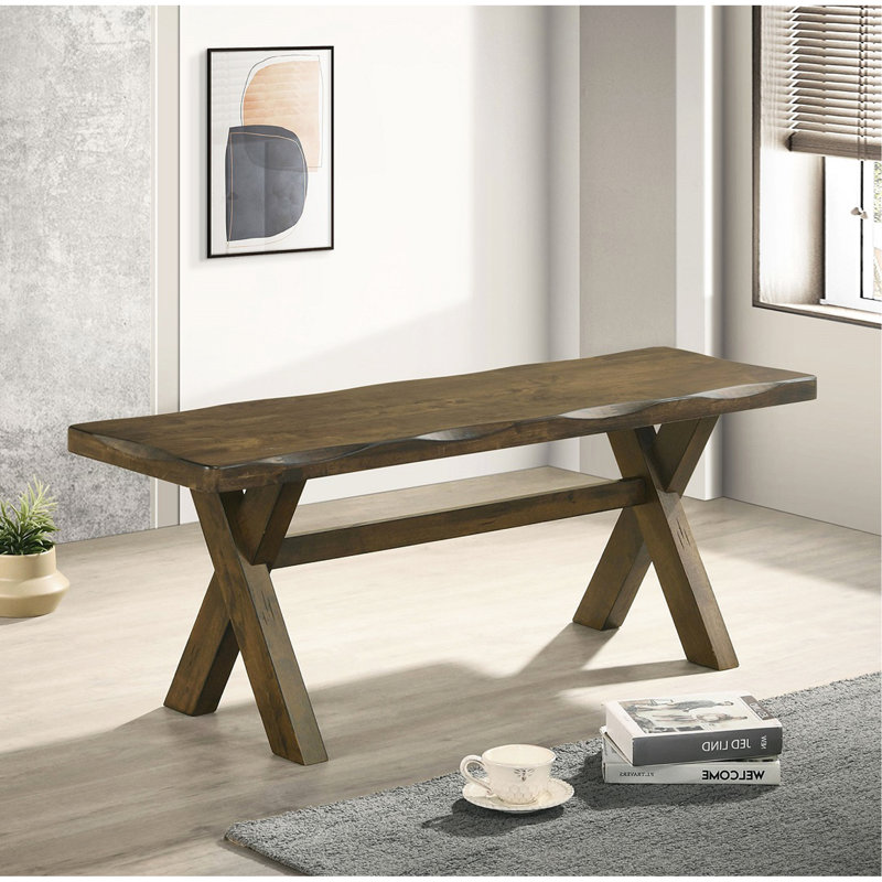 Banc de salle à manger en bois 47 po, muscade noueuse