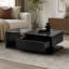 Table basse - Verre trempé - Surface UV ultrabrillante - 2 niveaux - Rectangle - Noir - Moderniste-1908505360