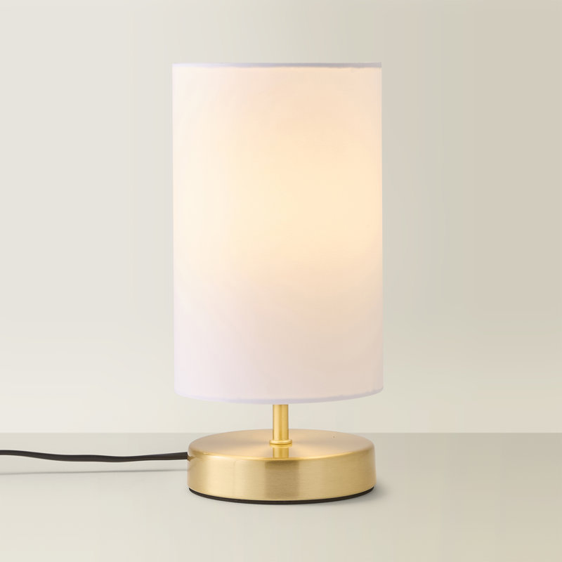 Romica Metal Table Lamp, Brushed Gold, Yes, White