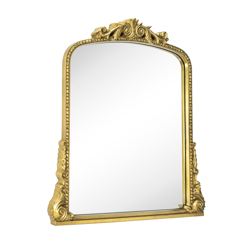 Cummons Stainless Steel Arch Mirror, 35" x 30", Antiqued Gold