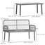 2 Piece Wicker Patio Furniture Set, Outdoor Loveseat with Table