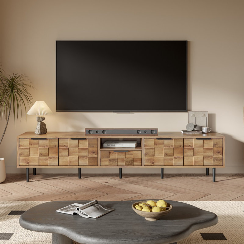 Wood TV Media with Storage