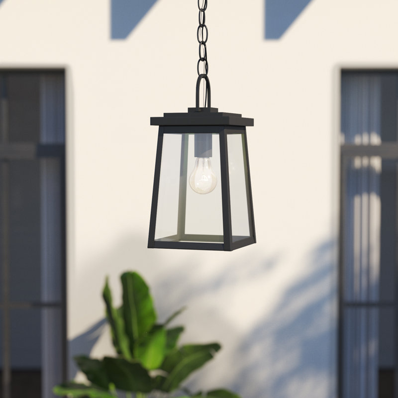 Lanterne suspendue d'extérieur 14,25 po Mclean, Noir, Non