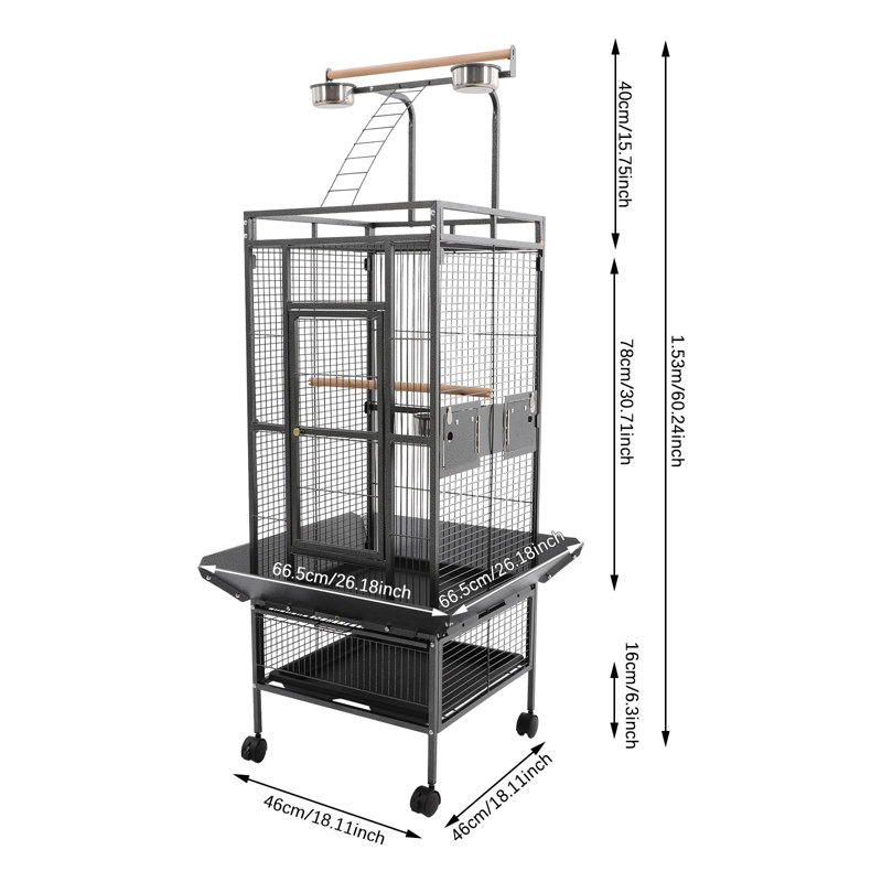 Cage à oiseau avec roues Cage à perroquet grande cage à oiseau