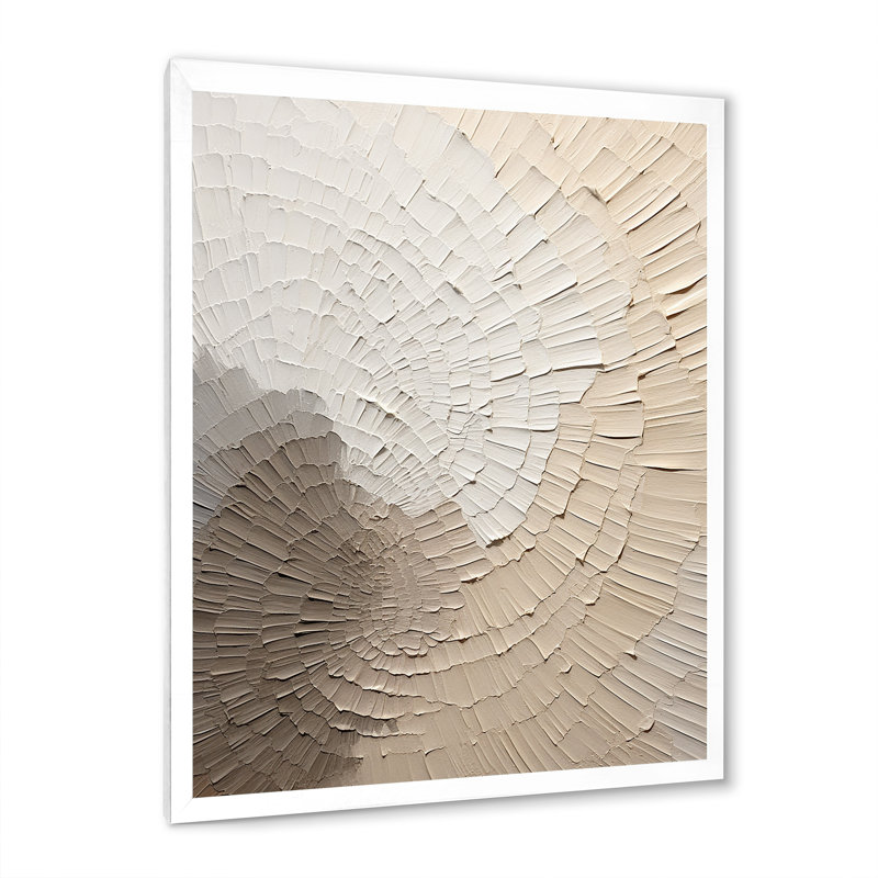 Minimaliste gracieux, art discret beige - Art mural minimaliste, H 32 po x l 24 po, Cadre photo unique, Blanc