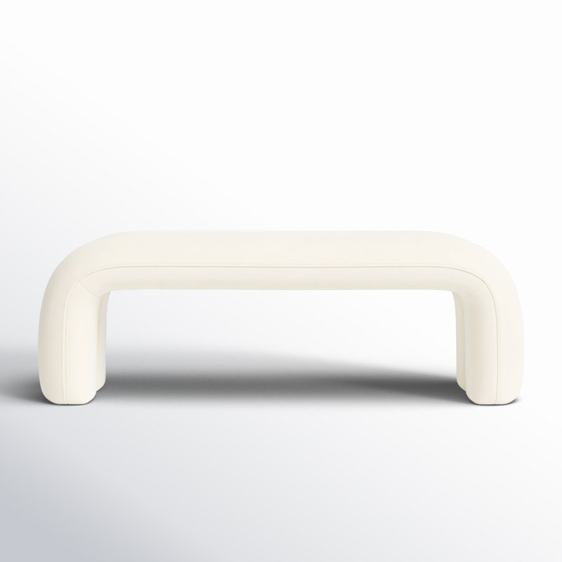 Oriole Velvet Upholstered Bench, Cream