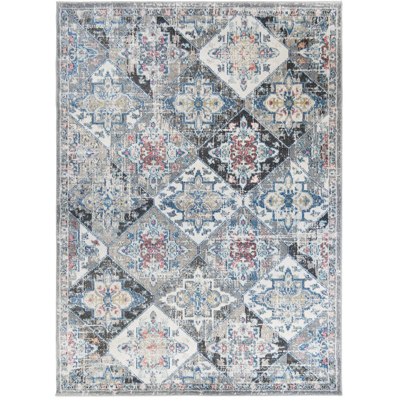 Tapis gris en porcelaine Barcelona, Rectangle 5 pi 3 po x 7 pi 3 po