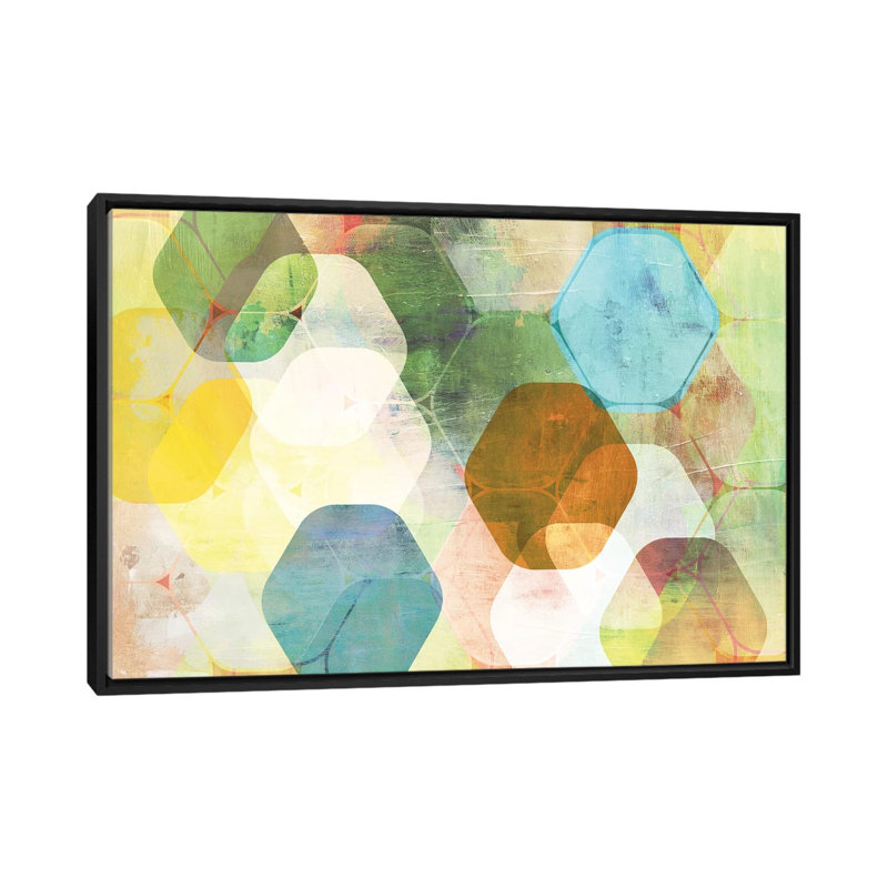 « rounded hexagonal i », reproduction de photo sur toile, H 18 po x l 26 po x P 1,5 po, Toile avec cadre noir, Pas de tapis