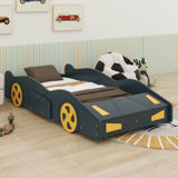 Lorden Twin Size Race Car-Shaped Platform Bed