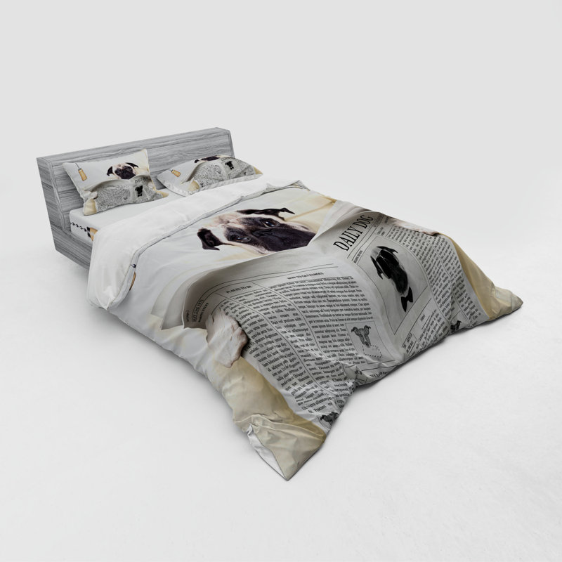 Ensemble de housse de couette carlin, Housse de couette grand + 3 pièces supplémentair