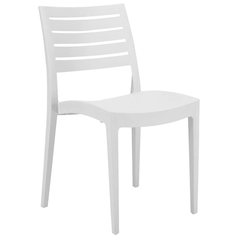 Chaise d'appoint d'extérieur Agrim, Blanc