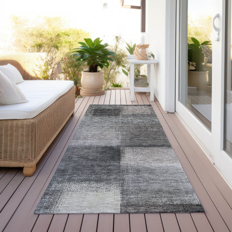 Tapis d'intérieur / extérieur antidérapant Neysa, Tapis de couloir 2 pi 3 po x 7 pi 6 po