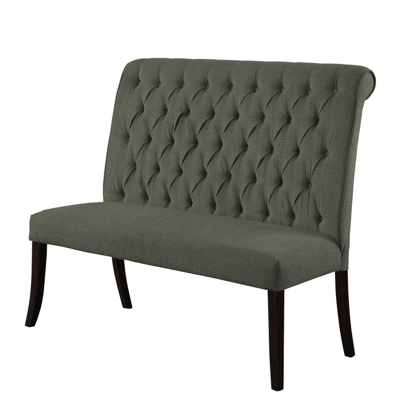 Biyron Polyester Upholstered Bench, Gray